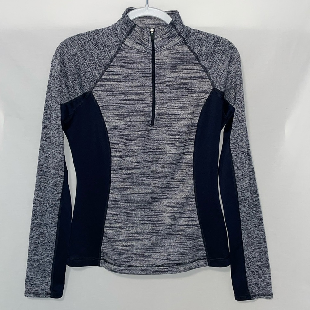 Tek Gear warmtek fitted 1/4 zip long sleeve with finger holes
